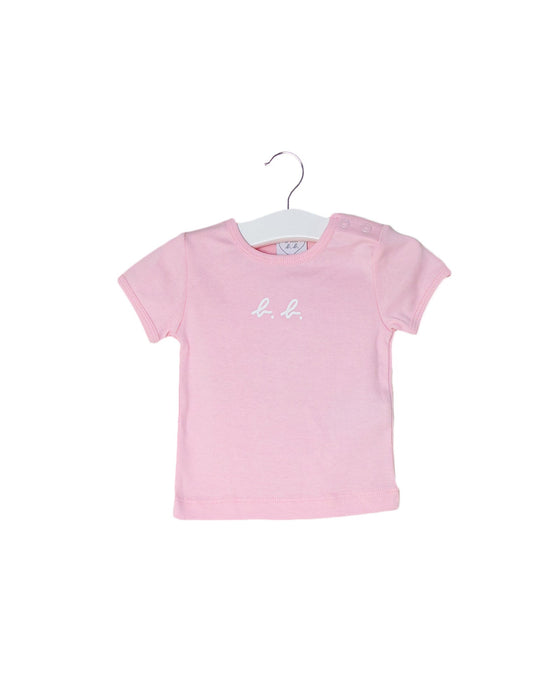 A Pink Short Sleeve T Shirts from Agnes b. in size 0-3M for girl. (Front View)