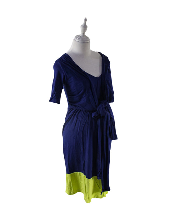 A Navy Short Sleeve Dresses from Seraphine in size XS for maternity. (Front View)