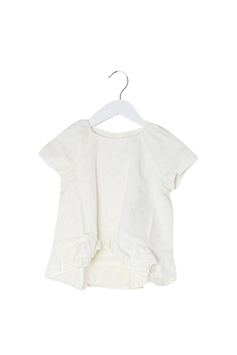 A White Short Sleeve Tops from Bonpoint in size 4T for girl. (Front View)