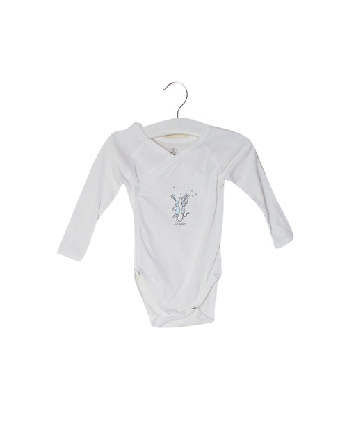 A White Long Sleeve Bodysuits from Petit Bateau in size 3-6M for neutral. (Front View)