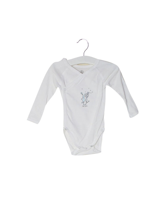 A White Long Sleeve Bodysuits from Petit Bateau in size 3-6M for neutral. (Front View)