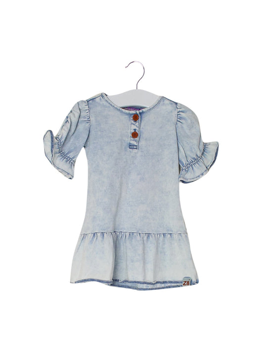 A Blue Short Sleeve Dresses from Z8 in size 6-12M for girl. (Front View)