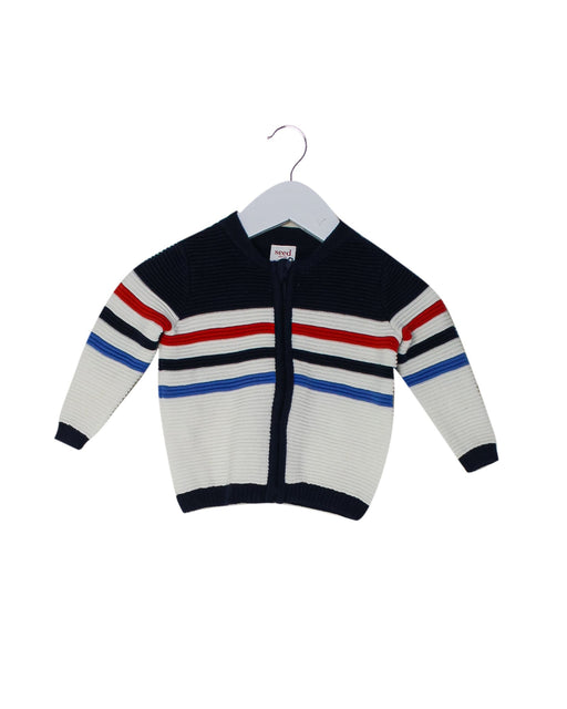A Navy Cardigans from Seed in size 0-3M for neutral. (Front View)