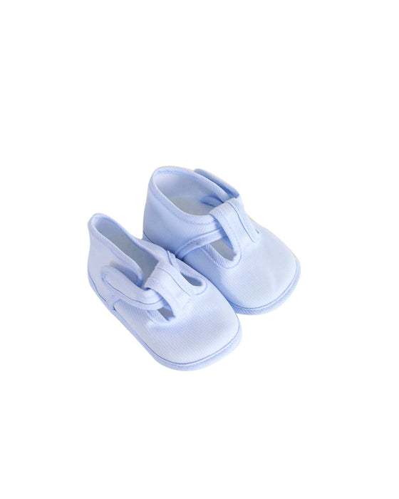 A Blue Booties from Cambrass in size 6-12M for neutral. (Front View)