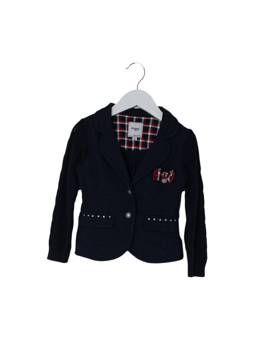 A Navy Lightweight Jackets from Mayoral in size 4T for girl. (Front View)