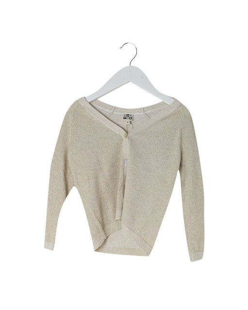 A Gold Cardigans from Bonton in size 4T for girl. (Front View)