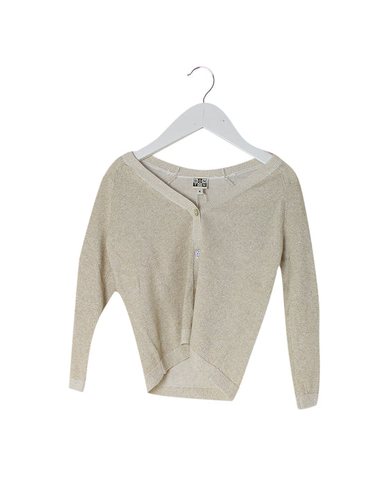 A Gold Cardigans from Bonton in size 4T for girl. (Front View)