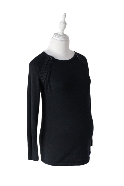 A Black Long Sleeve Tops from Seraphine in size XS for maternity. (Front View)