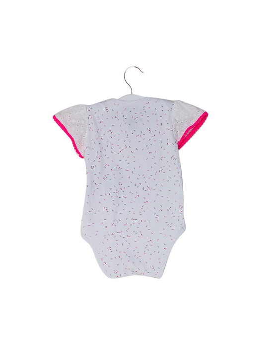 A White Short Sleeve Bodysuits from and the little dog laughed in size 3-6M for girl. (Back View)