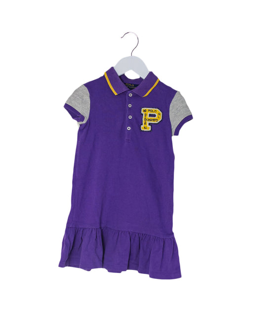 A Purple Short Sleeve Dresses from Polo Ralph Lauren in size 4T for girl. (Front View)