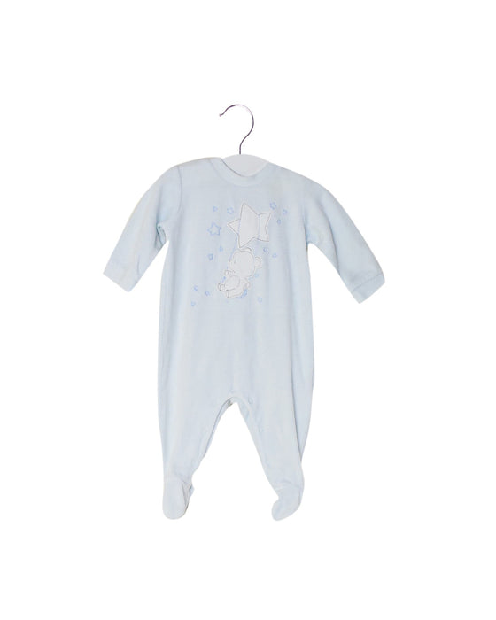 A Blue Onesies from Chicco in size 0-3M for boy. (Front View)