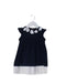 A Navy Sleeveless Dresses from Il Gufo in size 6-12M for girl. (Back View)