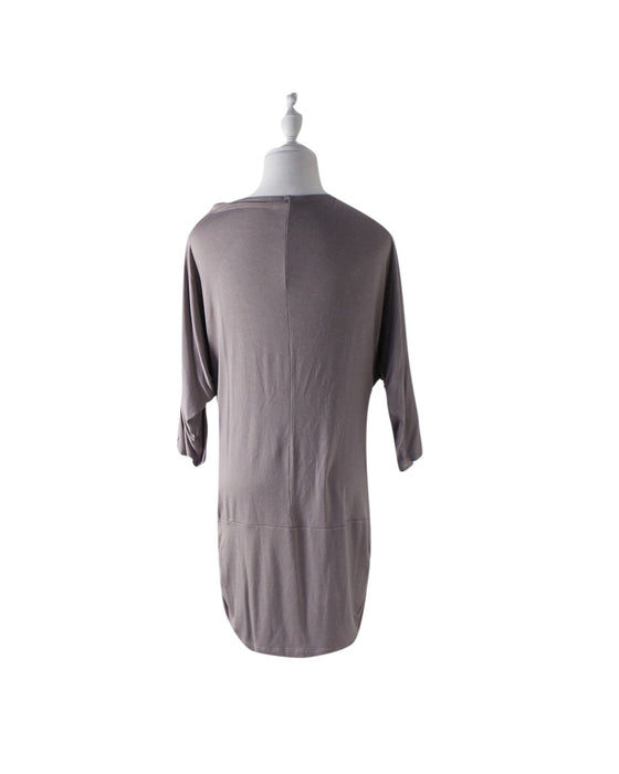 A Brown Long Sleeve Tops from Seraphine in size L for maternity. (Back View)