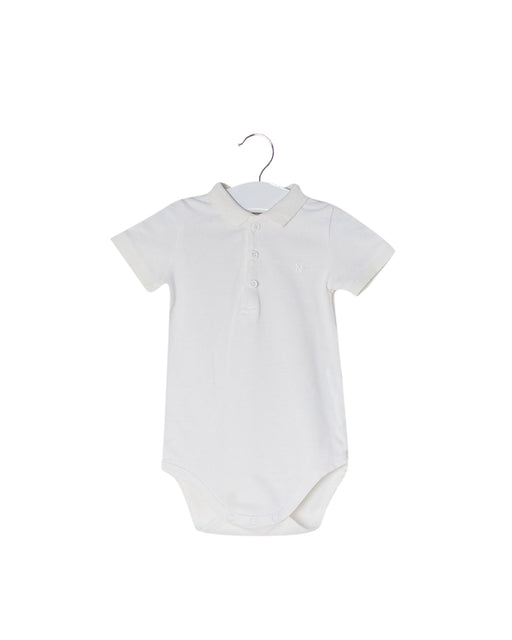 A White Short Sleeve Bodysuits from Natalys in size 6-12M for boy. (Front View)
