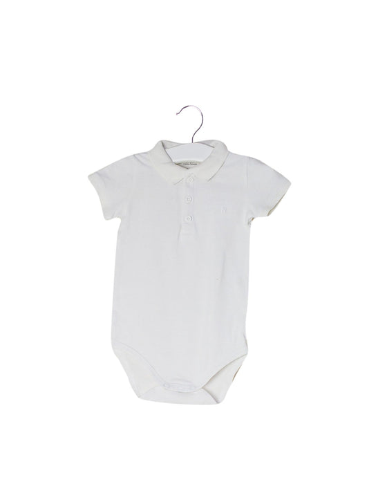 A White Short Sleeve Bodysuits from Natalys in size 6-12M for boy. (Front View)