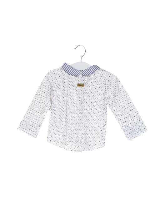 A White Long Sleeve Tops from Natalys in size 6-12M for girl. (Front View)