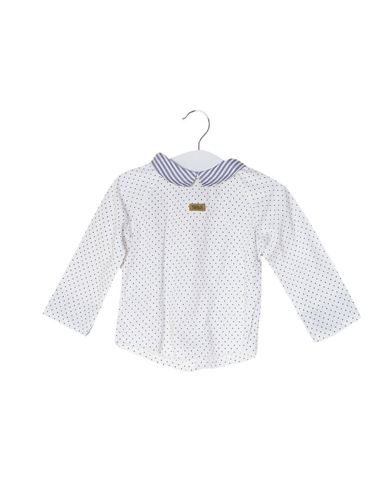 A White Long Sleeve Tops from Natalys in size 6-12M for girl. (Front View)