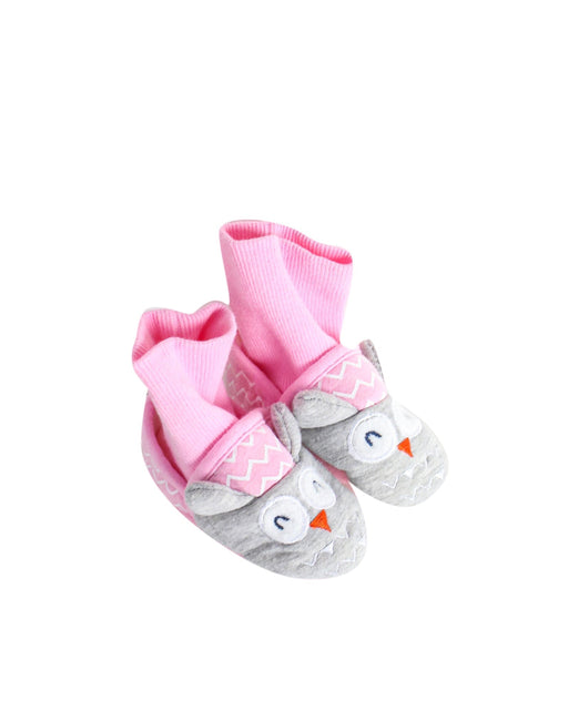 A Pink Booties from Joules in size 0-3M for girl. (Front View)
