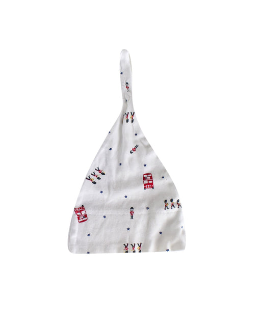 A White Beanies from The Little White Company in size 0-3M for boy. (Front View)