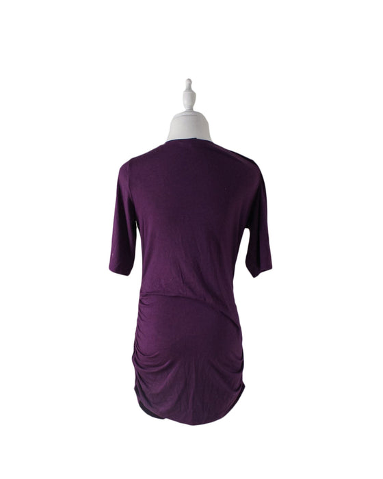 A Purple Short Sleeve Tops from A Pea in the Pod in size S for maternity. (Back View)