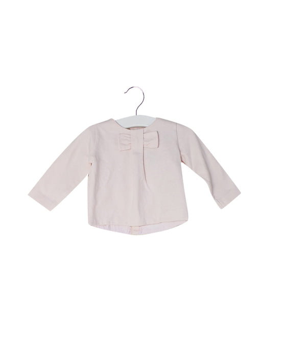 A Pink Long Sleeve Tops from Jacadi in size 3-6M for girl. (Front View)