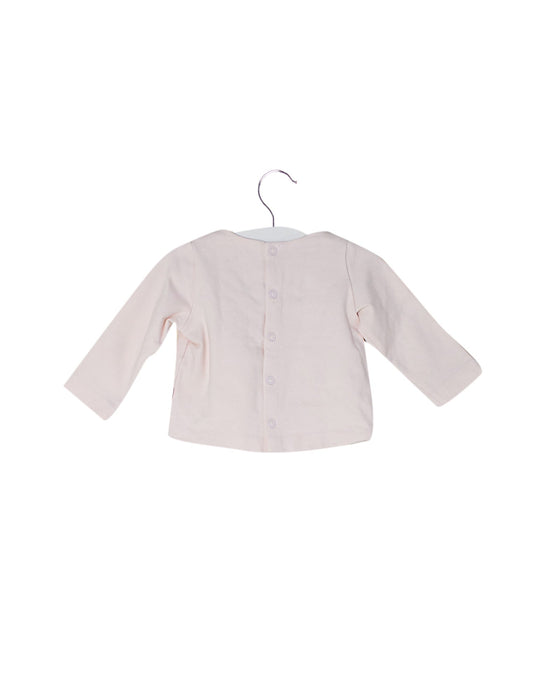 A Pink Long Sleeve Tops from Jacadi in size 3-6M for girl. (Back View)