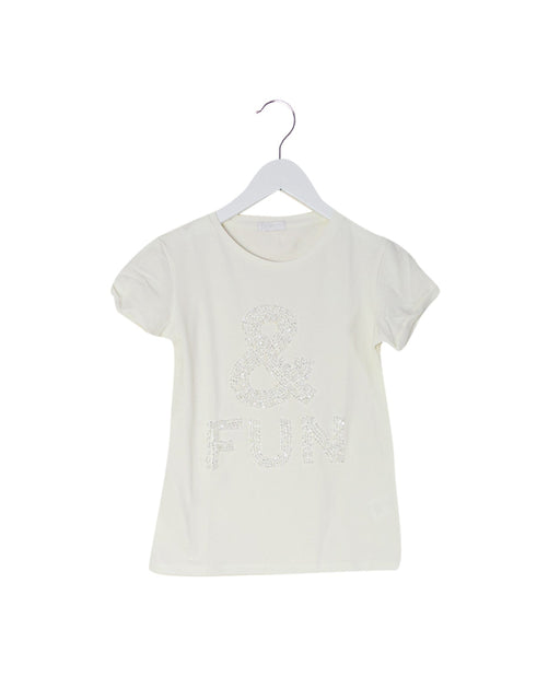A Ivory Short Sleeve T Shirts from Fun & Fun in size 12Y for girl. (Front View)