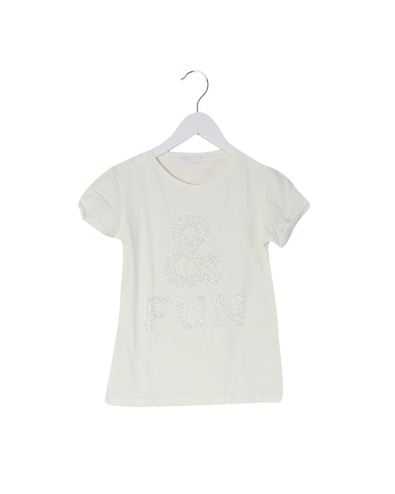 A Ivory Short Sleeve T Shirts from Fun & Fun in size 12Y for girl. (Front View)