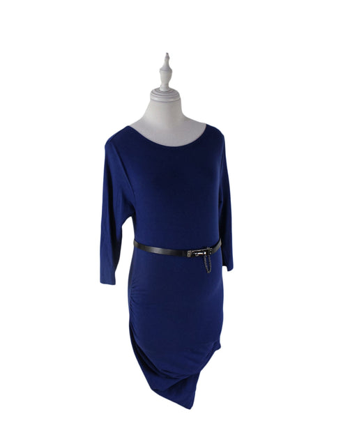 A Navy Long Sleeve Dresses from Seraphine in size M for maternity. (Front View)