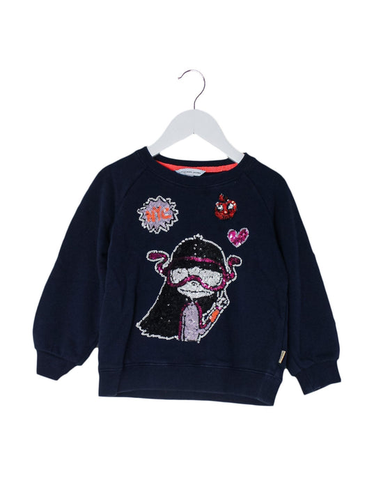A Navy Crewneck Sweatshirts from Little Marc Jacobs in size 4T for girl. (Front View)
