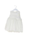 A White Sleeveless Dresses from Miniclasix in size 6-12M for girl. (Front View)