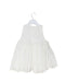 A White Sleeveless Dresses from Miniclasix in size 6-12M for girl. (Back View)