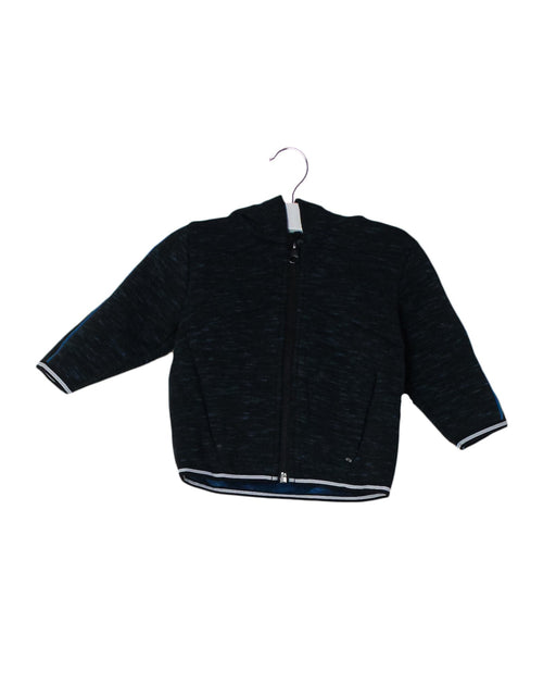A Navy Zippered Sweatshirts from Timberland in size 6-12M for boy. (Front View)