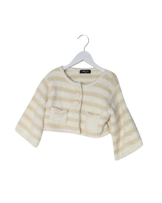 A Beige Cardigans from Comme Ca Ism in size 4T for girl. (Front View)