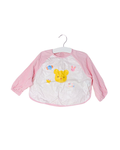 A Pink Bibs from Miki House in size 12-18M for girl. (Front View)