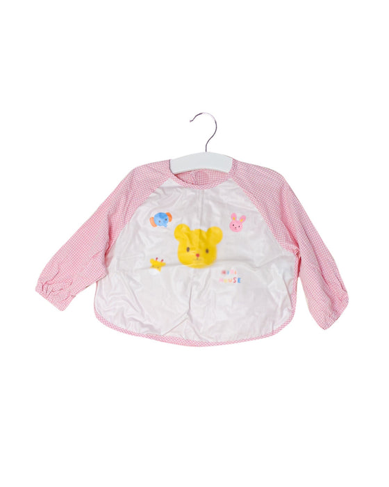 A Pink Bibs from Miki House in size 12-18M for girl. (Front View)