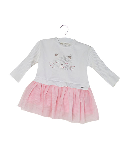 A White Long Sleeve Dresses from Mayoral in size 3-6M for girl. (Front View)