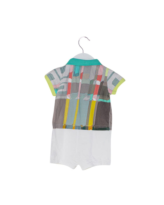 A White Short Sleeve Rompers from Kingkow in size 3-6M for boy. (Back View)