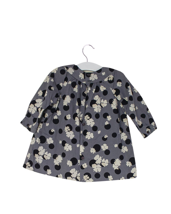 A Grey Long Sleeve Dresses from Bonpoint in size 6-12M for girl. (Back View)
