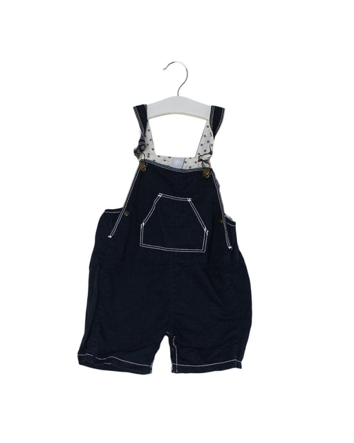 A Navy Overall Shorts from Petit Bateau in size 6-12M for boy. (Front View)