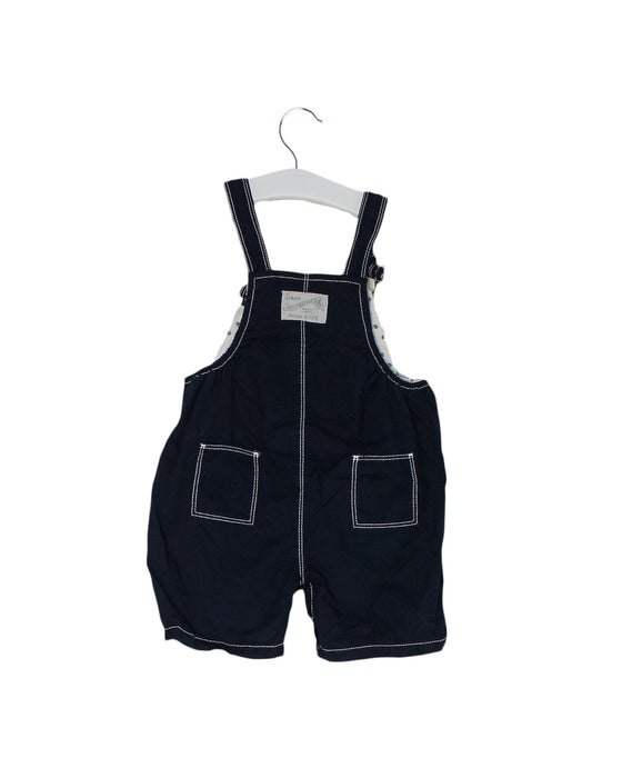 A Navy Overall Shorts from Petit Bateau in size 6-12M for boy. (Back View)