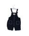 A Navy Overall Shorts from Petit Bateau in size 6-12M for boy. (Back View)