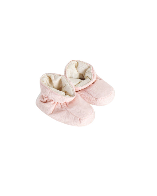 A Pink Booties from Shanghai Tang in size 0-3M for girl. (Front View)