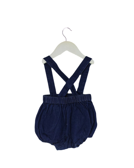 A Navy Overall Shorts from Jacadi in size 3-6M for girl. (Back View)