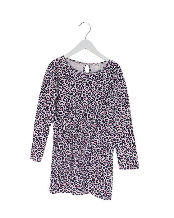 A Pink Long Sleeve Dresses from Seed in size 8Y for boy. (Front View)