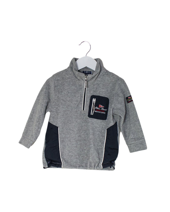 A Grey Zippered Sweatshirts from Nicholas & Bears in size 2T for boy. (Front View)