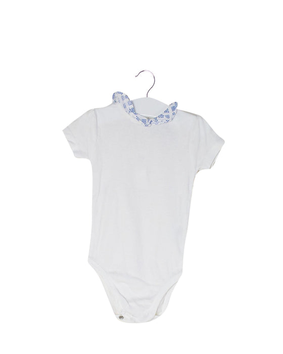A White Short Sleeve Bodysuits from Cyrillus in size 6-12M for girl. (Front View)