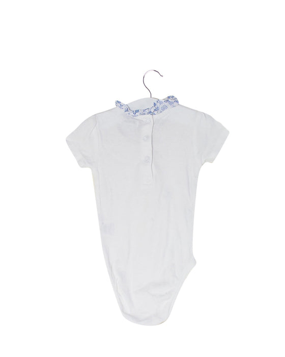 A White Short Sleeve Bodysuits from Cyrillus in size 6-12M for girl. (Back View)