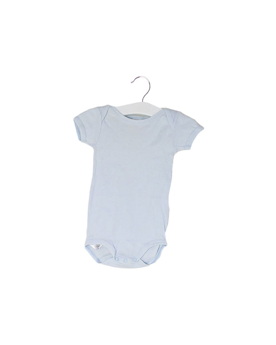 A Blue Short Sleeve Bodysuits from Petit Bateau in size 3-6M for boy. (Front View)