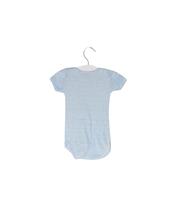 A Blue Short Sleeve Bodysuits from Petit Bateau in size 3-6M for boy. (Back View)
